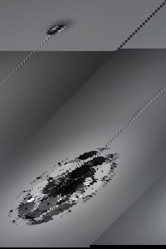 Lustra Discalgo, TRIO, 54x150 cm, 40W, 6x E14, metal, negru mat/argintiu