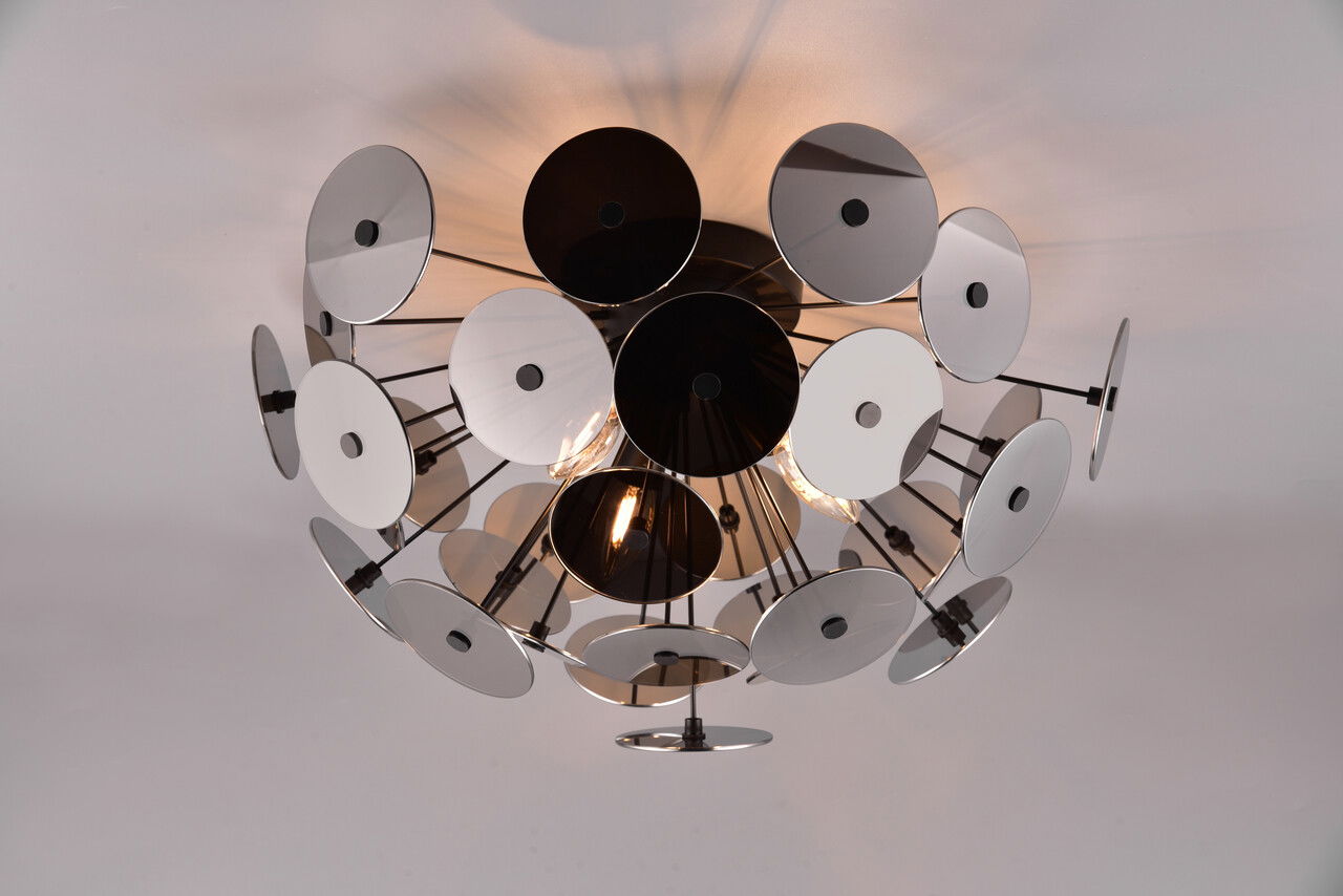 Plafoniera Discalgo, TRIO, 54x30 cm, 40W, 3x E14, metal, negru mat/argintiu