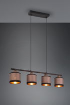 Lustra Davos, RL, 75x12x150 cm, 10W, 4x E14, metal, negru mat/taupe