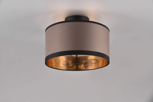 Plafoniera Davos, RL, 30x22 cm, 28W, 2x E14, metal, negru mat/taupe