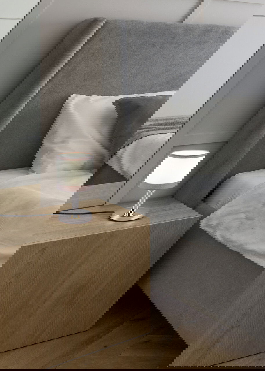 Lampa de masa Davos, RL, 12x22.5 cm, 10W, 1x E14, metal, gri/alb