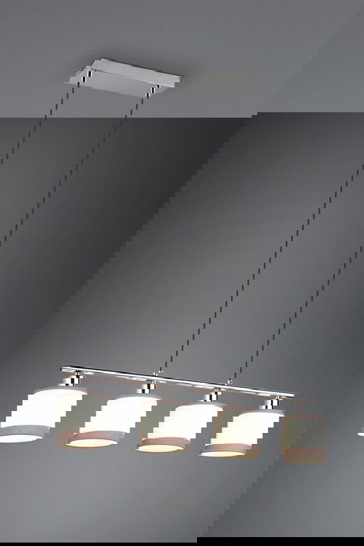 Lustra Davos, RL, 75x12x150 cm, 10W, 4x E14, metal, gri/alb