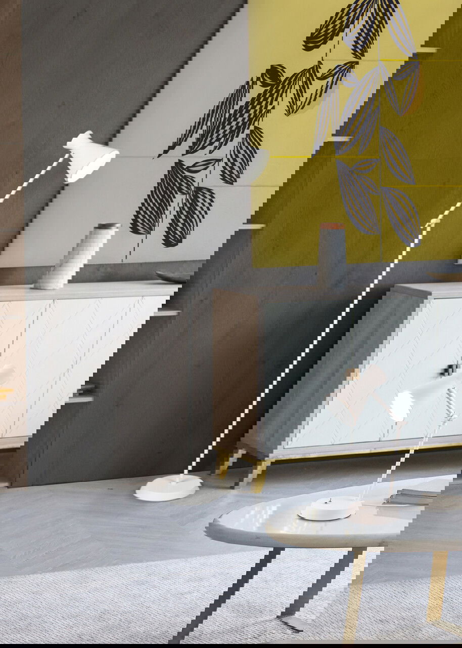 Lampadar Enzo, RL, 25x48.8x150 cm, 10W, 1x E27, metal, alb mat