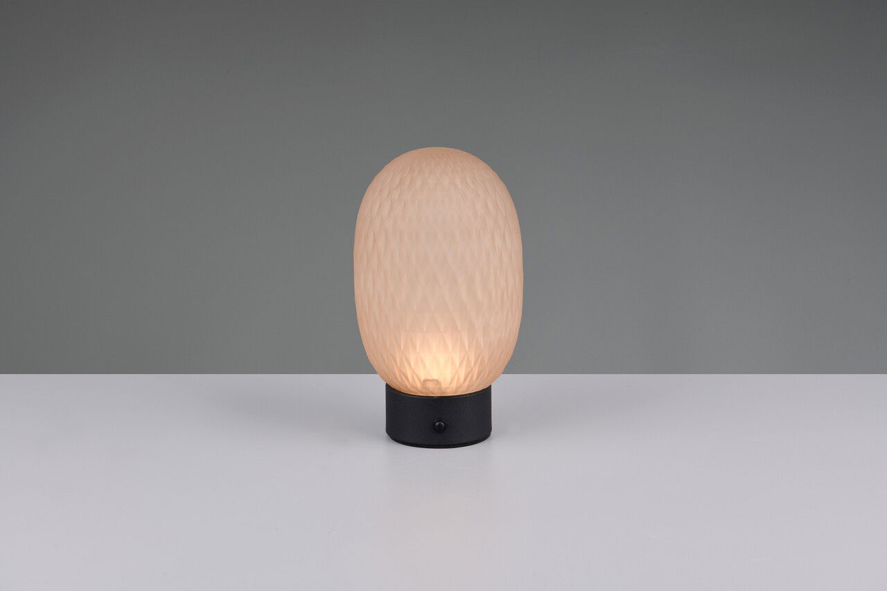 Lampa de masa Facette, TRIO, 11.8x20.5 cm, 1.5W, 1x SMD, sticla, chihlimbar