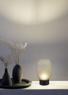 Lampa de masa Facette, TRIO, 11.8x20.5 cm, 1.5W, 1x SMD, sticla, negru/verde