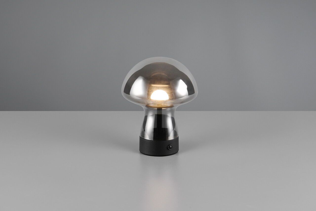 Lampa de masa Dooley, RL, 14x18 cm, 1.5W, 1x SMD, sticla, gri