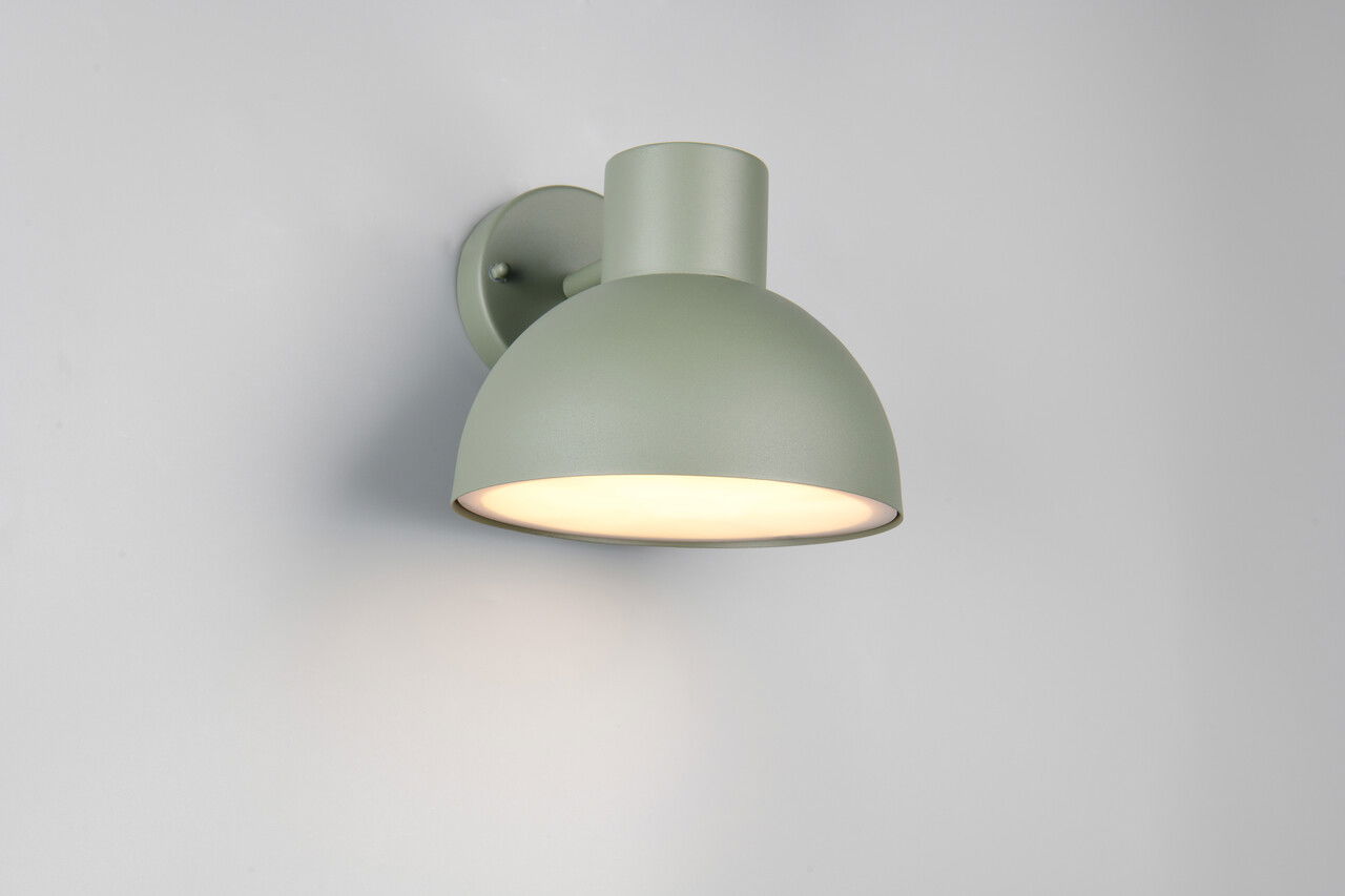 Aplica de perete pentru exterior Elbe, TRIO, 20x18.5 cm, 10W, 1x E27, aluminiu, verde