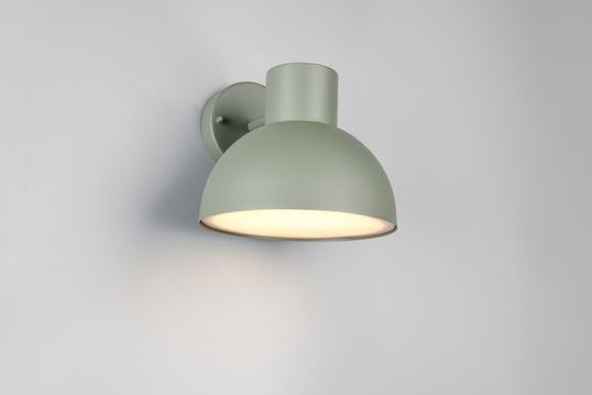 Aplica de perete pentru exterior Elbe, TRIO, 20x18.5 cm, 10W, 1x E27, aluminiu, verde