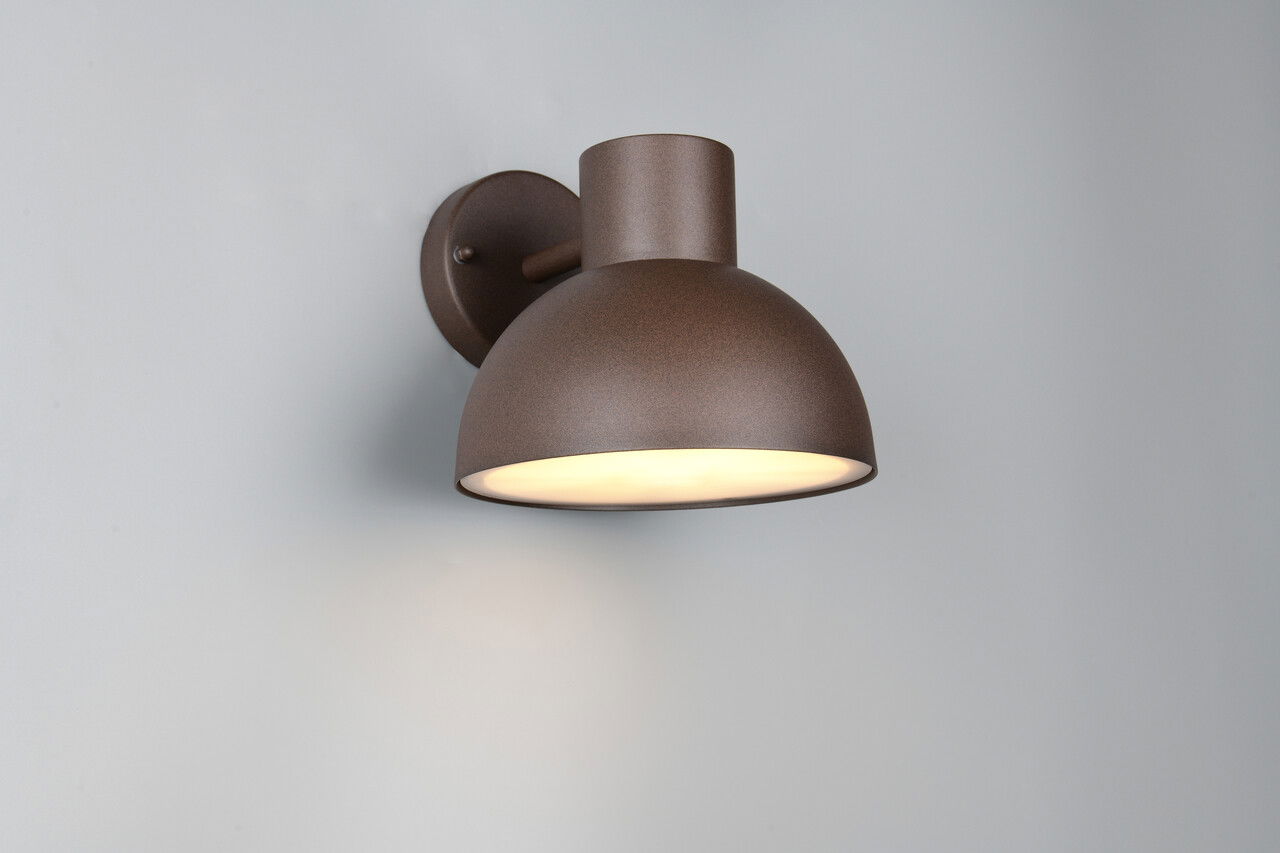 Aplica de perete pentru exterior Elbe, TRIO, 20x18.5 cm, 10W, 1x E27, aluminiu, maro