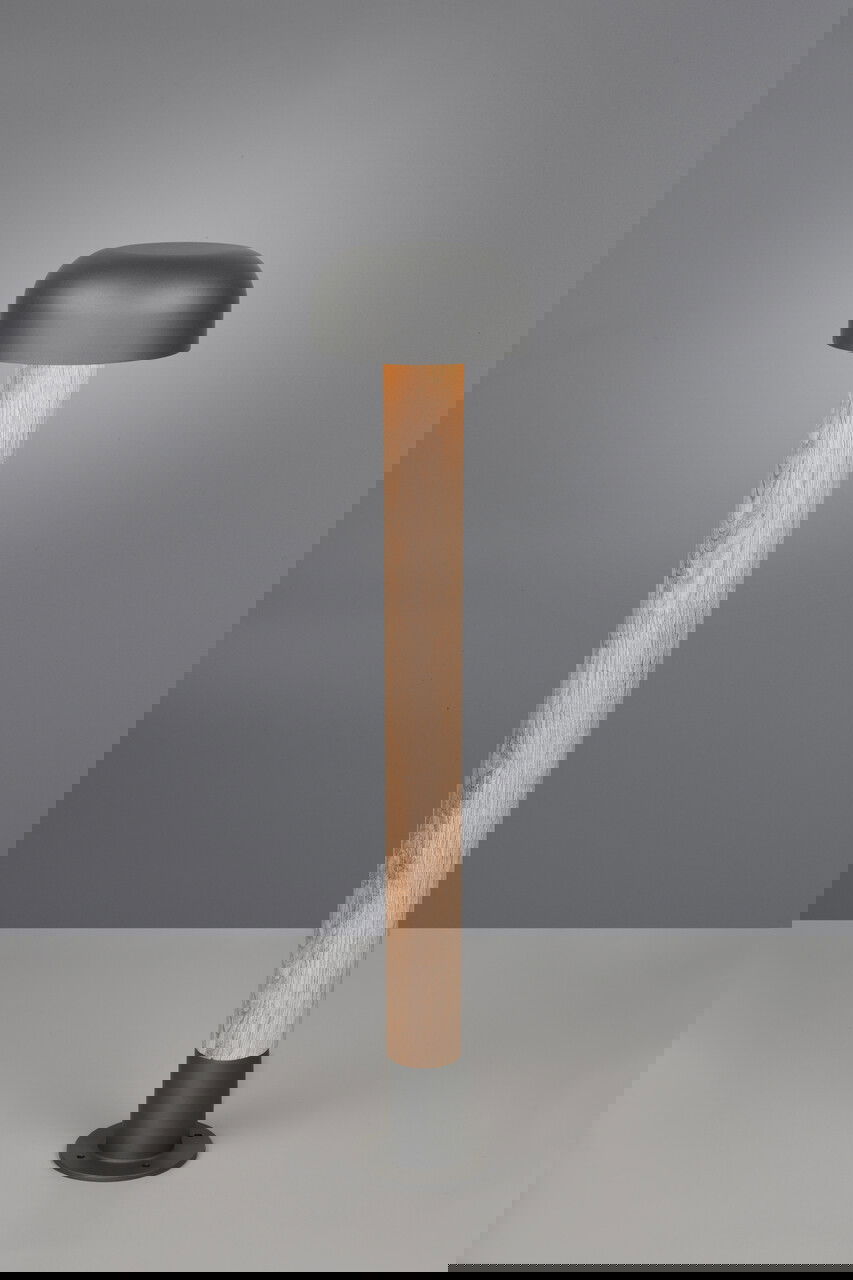 Lampadar de exterior Fraser, TRIO, 19x84.5 cm, 10W, 1x E27, aluminiu, gri/natur