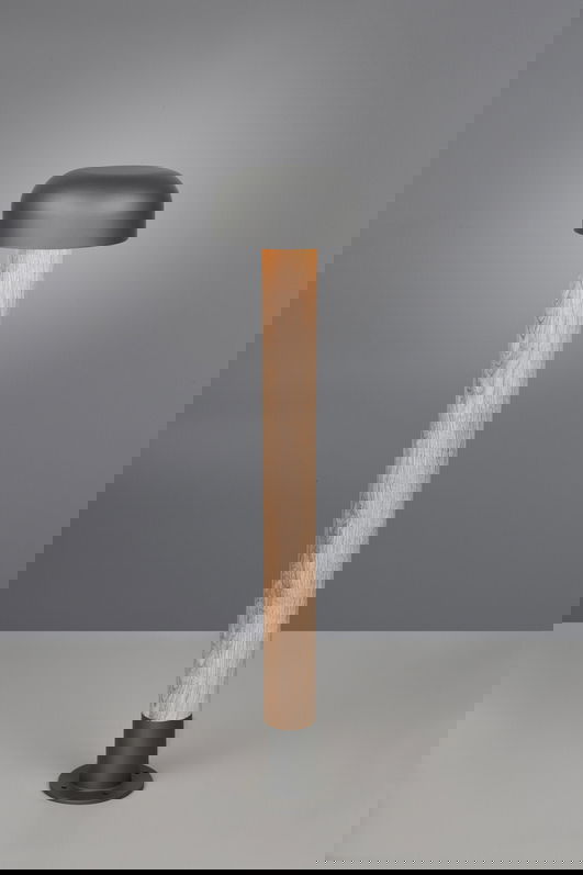 Lampadar de exterior Fraser, TRIO, 19x84.5 cm, 10W, 1x E27, aluminiu, gri/natur