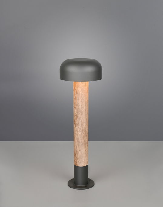 Lampadar de exterior Fraser, TRIO, 19x54 cm, 10W, 1x E27, aluminiu, gri/natur