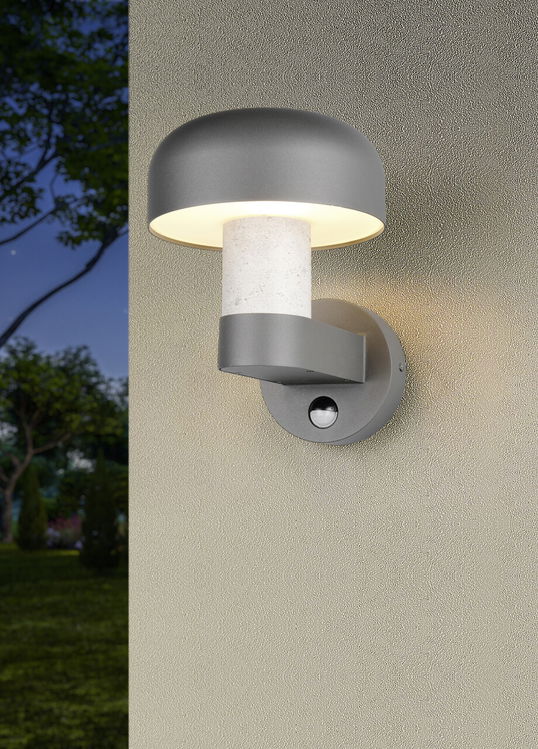 Aplica de perete pentru exterior Fraser, TRIO, 19x25x24.5 cm, 10W, 1x E27, aluminiu, gri