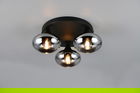 Plafoniera Divina, RL, 39x15 cm, 10W, 3x E14, sticla, negru/gri