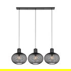Lustra Gila, TRIO, 120x33x150 cm, 10W, 3x E27, metal, negru mat
