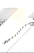 Lampa de perete Hotel, TRIO, 20x34.5x23.5 cm, 40W, 1x E14, metal/textil, alb/argintiu