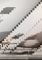 Lampadar Hotel, TRIO, 40x170 cm, 60W, 1x E27, metal/textil, gri/argintiu