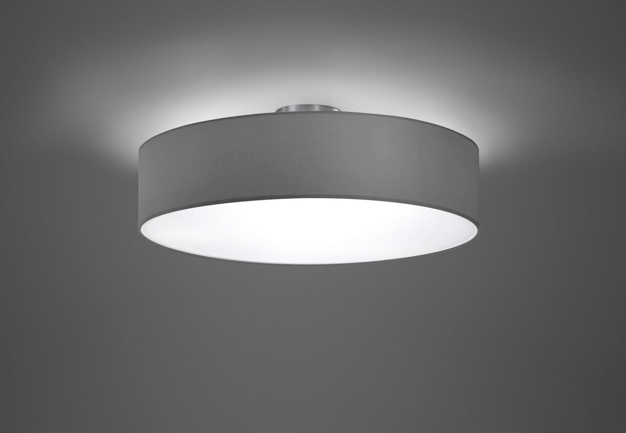 Plafoniera Hotel, TRIO, 50x17 cm, 60W, 3x E27, textil, gri