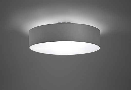 Plafoniera Hotel, TRIO, 50x17 cm, 60W, 3x E27, textil, gri