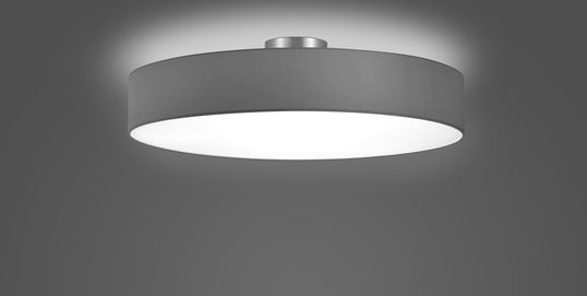 Plafoniera Hotel, TRIO, 65x17 cm, 60W, 5x E27, textil, gri