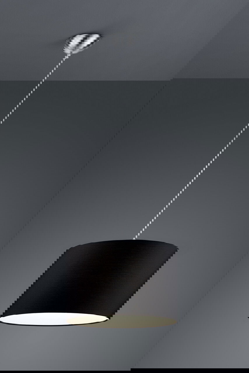 Lustra Hotel, TRIO, 40x150 cm, 60W, 1x E27, metal/textil, negru/argintiu