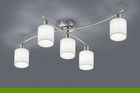 Plafoniera Garda, TRIO, 75x44.2x22 cm, 25W, 5x E14, metal/textil, argintiu/alb