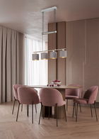 Lustra Garda, TRIO, 77x13.5x150 cm, 28W, 4x E14, metal/textil, argintiu/gri