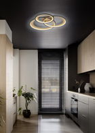 Plafoniera Granada, TRIO, 71.5x63.5x10.5 cm, 36W, 1x SMD, metal, negru mat/auriu