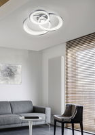 Plafoniera Granada, TRIO, 71.5x63.5x10.5 cm, 36W, 1x SMD, metal, argintiu/alb