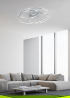 Plafoniera Gale, TRIO, 60x43x13.5 cm, 38W, 1x SMD, metal, argintiu