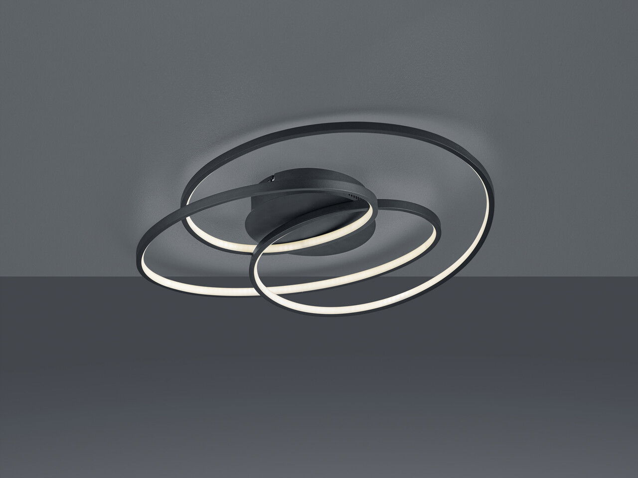 Plafoniera Gale, TRIO, 60x43x13.5 cm, 38W, 1x SMD, metal, negru mat