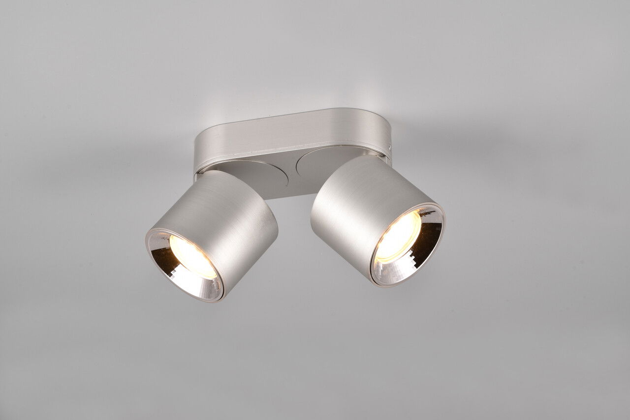 Plafoniera Guayana, TRIO, 18x8.7x12 cm, 10W, 2x GU10, metal, argintiu