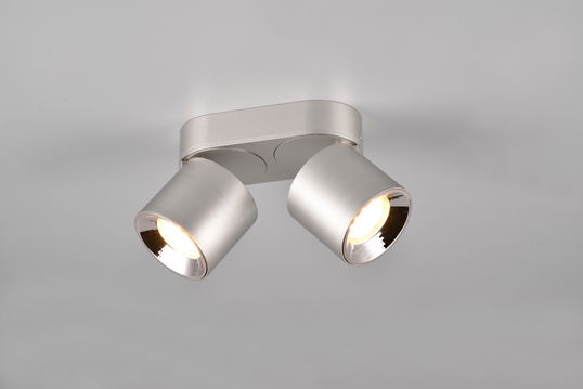 Plafoniera Guayana, TRIO, 18x8.7x12 cm, 10W, 2x GU10, metal, argintiu