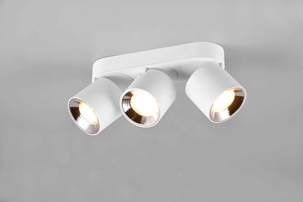 Plafoniera Guayana, TRIO, 27.3x8.7x12 cm, 10W, 3x GU10, metal, alb mat