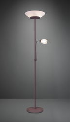 Lampadar Gerry, RL, 34x180 cm, 18W/10W, 2x E27, 1x E14, metal, maro/alb