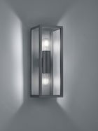 Aplica de perete pentru exterior Garonne, TRIO, 14x13.5x38 cm, 10W, 2x E27, aluminiu, antracit