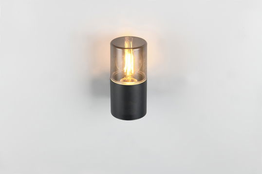 Aplica de perete pentru exterior Hoosic, TRIO, 8.5x11.8x17.5 cm, 28W, 1x E27, aluminiu, negru mat