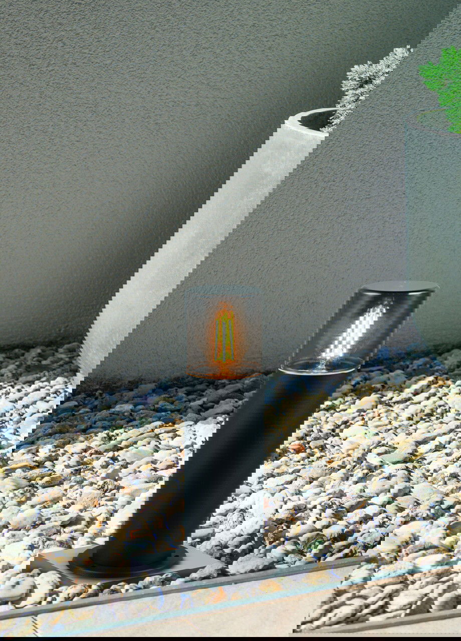 Lampadar de exterior Hoosic, TRIO, 12x30 cm, 28W, 1x E27, aluminiu, negru mat