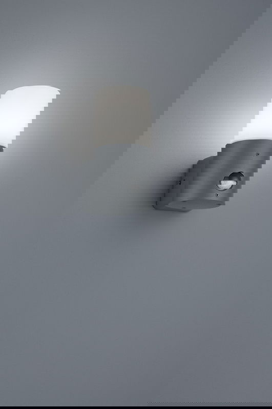 Aplica de perete pentru exterior cu senzor Hoosic, TRIO, 8.5x11.8x17.5 cm, 28W, 1x E27, aluminiu, antracit