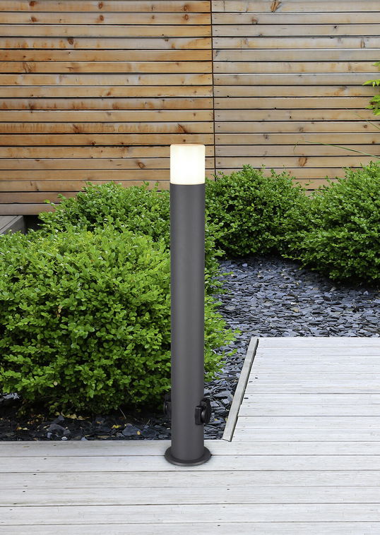 Lampadar de exterior cu priza Hoosic, TRIO, 12x80 cm, 28W, 1x E27, aluminiu, antracit
