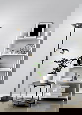 Lampadar Gerry, RL, 34x180 cm, 18W/10W, 2x E27, 1x E14, metal, negru mat/gri