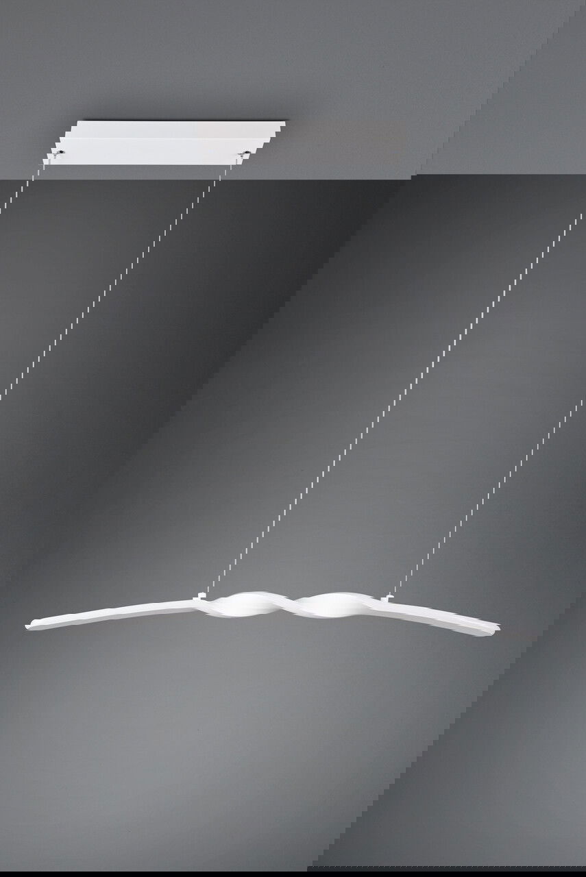 Lustra Ginko, RL, 79x9x150 cm, 18W, 1x SMD, metal, alb mat