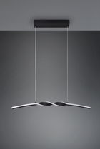 Lustra Ginko, RL, 79x9x150 cm, 18W, 1x SMD, metal, negru mat