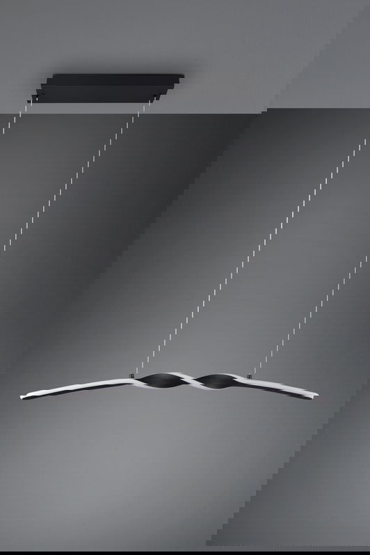 Lustra Ginko, RL, 79x9x150 cm, 18W, 1x SMD, metal, negru mat