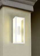 Aplica de perete pentru exterior Garonne, TRIO, 14x14x26 cm, 60W, 1x E27, aluminiu, alb mat