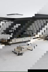 Set mobilier living, Bexley, Luxe Set, PAL, Travertin / Negru