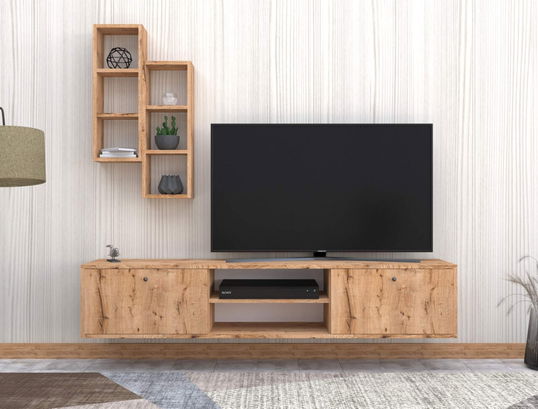 Comoda TV, Elegance, Nebula, 180x35x35 cm, PAL, Maro