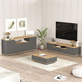 Set mobilier living, Locelso, FR18-AA, PAL, Pin Atlantic / Antracit