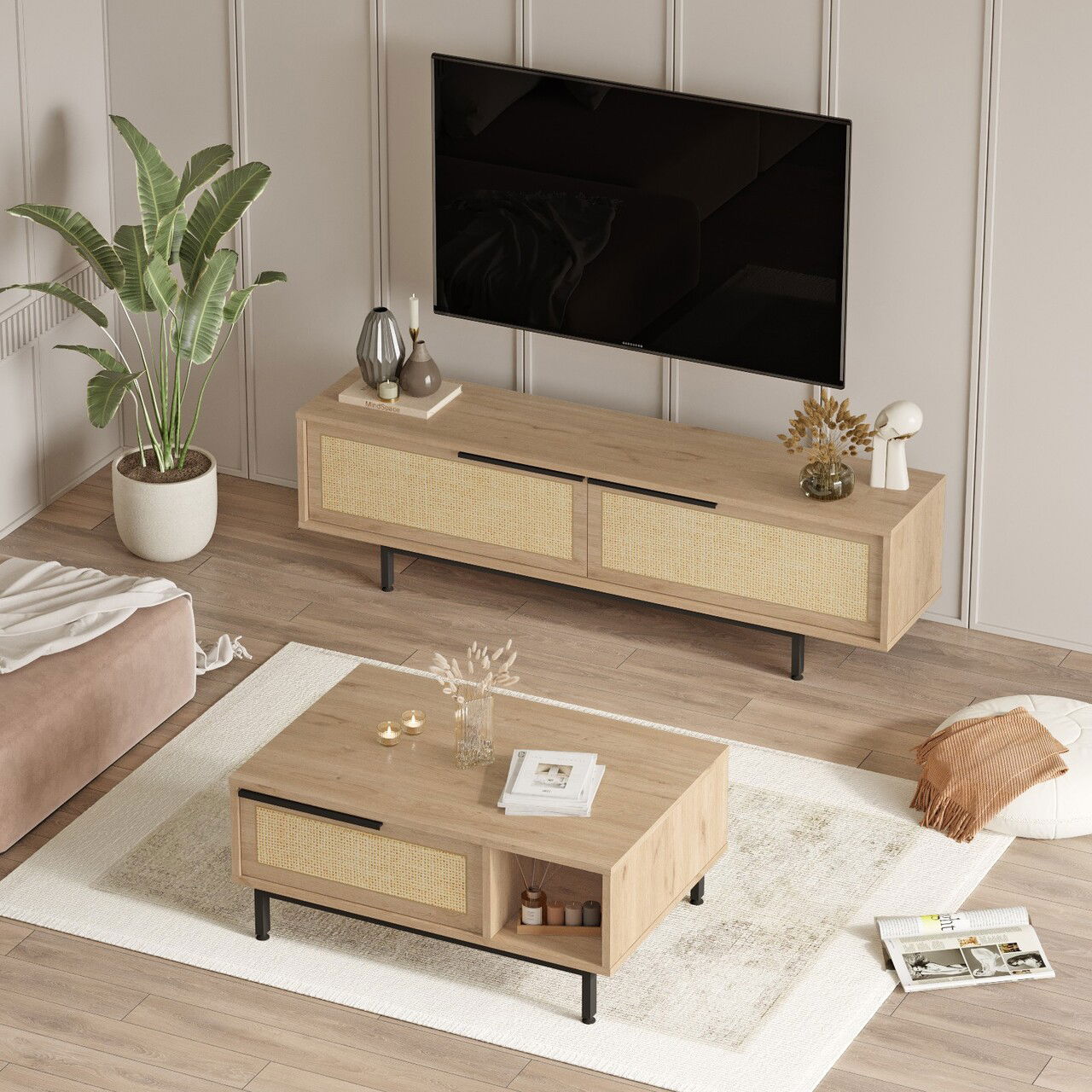 Set mobilier living, Locelso, ON19-SU, PAL, Stejar