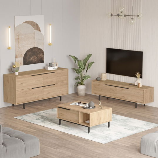 Set mobilier living, Locelso, ON20-S, PAL, Stejar